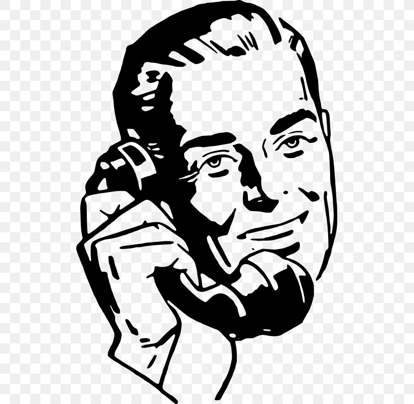 Man On Telephone Mobile Phones Clip Art, PNG, 517x800px, Telephone, Art, Artwork, Black, Black And White Download Free