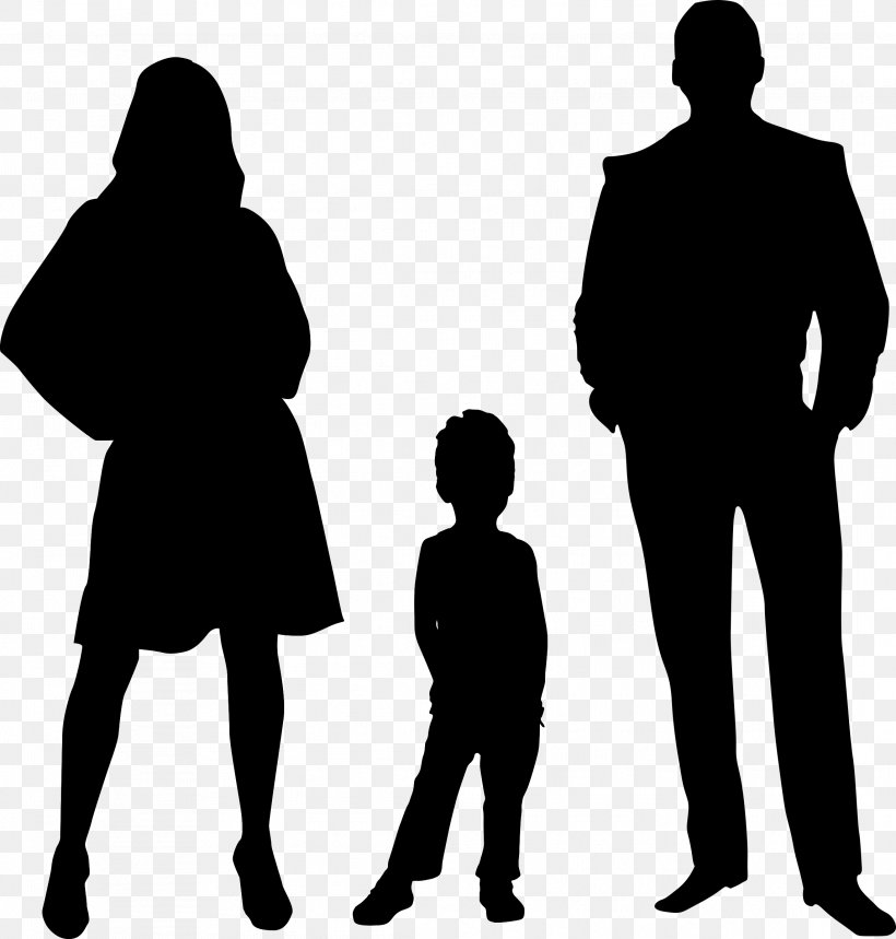 Silhouette Family Child Clip Art, PNG, 2289x2400px, Silhouette, Black And White, Child, Communication, Conversation Download Free