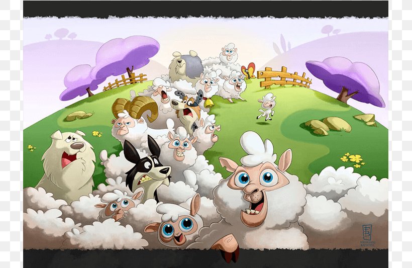 Illustration Vudulhu Sheep Cartoon Cattle, PNG, 800x533px, Sheep, Art, Board Game, Cartoon, Cattle Download Free