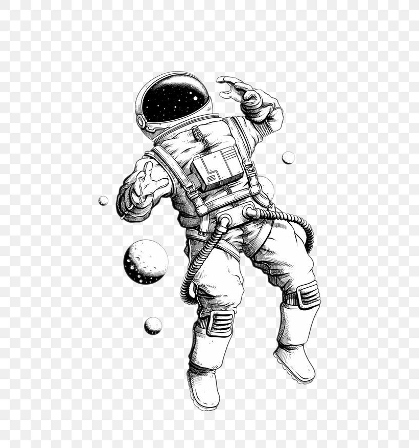 Drawing Astronaut Illustration, PNG, 736x875px, Drawing, Art, Arts, Astronaut, Black And White Download Free