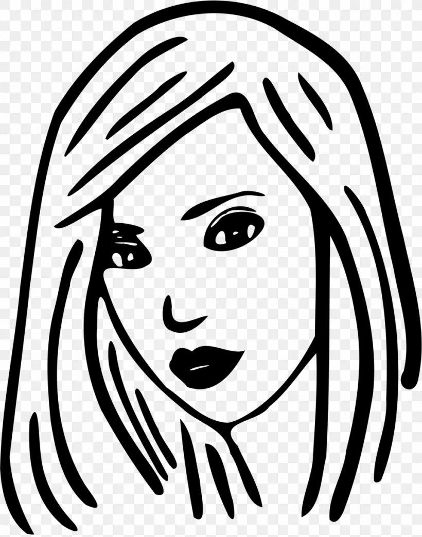 Drawing Hair Black And White Clip Art, PNG, 958x1220px, Watercolor, Cartoon, Flower, Frame, Heart Download Free