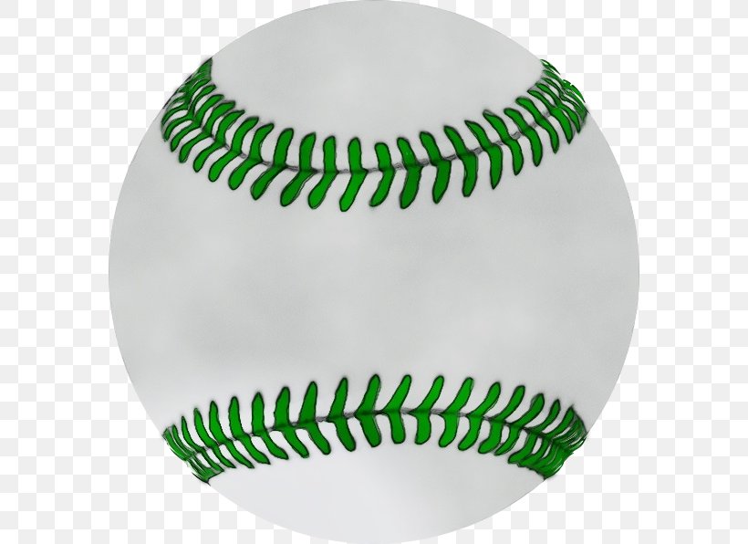Green Baseball Ball Softball Bat-and-ball Games, PNG, 582x596px, Watercolor, Ball, Baseball, Batandball Games, Green Download Free