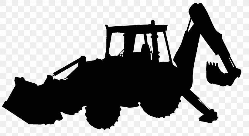 backhoe clipart black and white