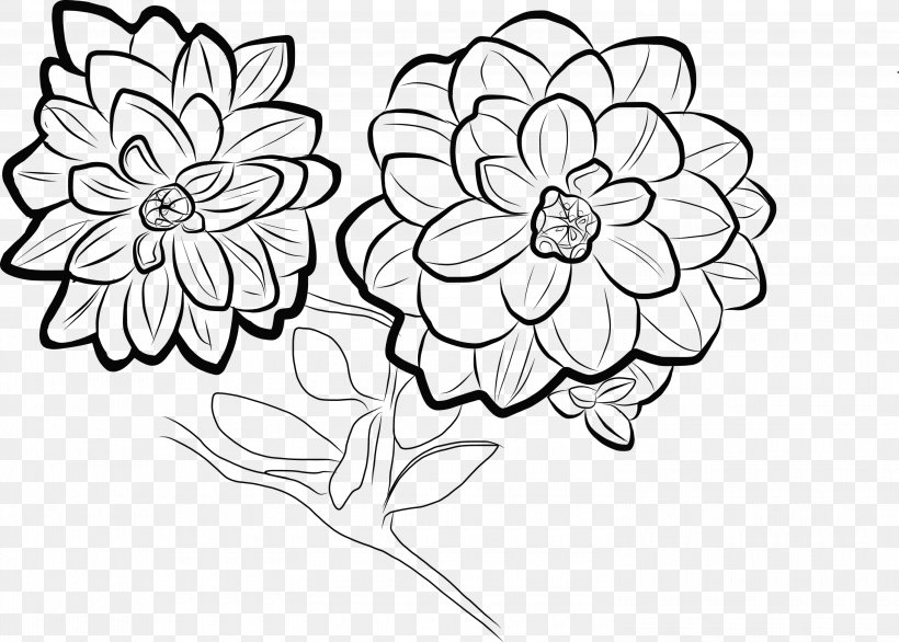 Floral Design Drawing Coloring Book Visual Arts, PNG, 3000x2146px, Floral Design, Art, Blackandwhite, Botany, Cartoon Download Free