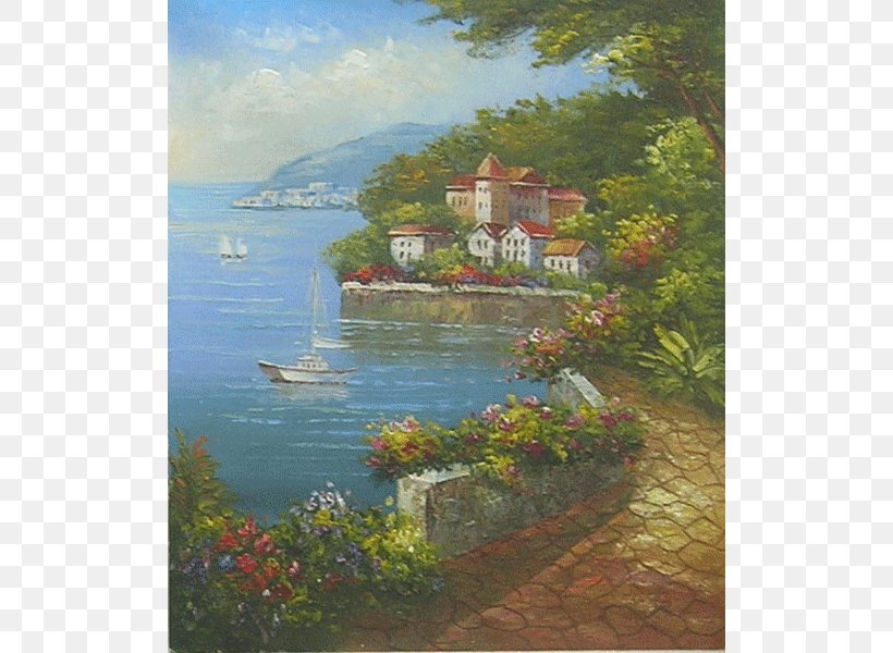 Watercolor Painting Shore Sea Acrylic Paint, PNG, 600x600px, Painting, Acrylic Paint, Art, Artwork, Bank Download Free