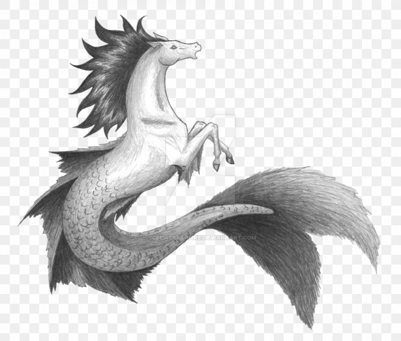 Hippocampus Dragon Drawing Greek Mythology Sketch, PNG, 900x764px, Hippocampus, Artwork, Black And White, Dragon, Drawing Download Free