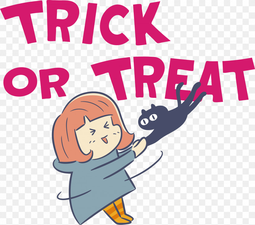 TRICK OR TREAT Halloween, PNG, 3000x2642px, Trick Or Treat, Cartoon, Character, Conversation, Halloween Download Free