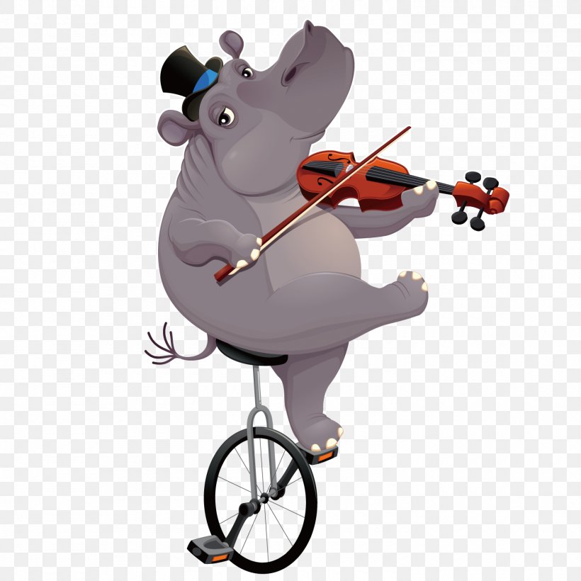 Hippopotamus T-shirt Unicycle Illustration, PNG, 1500x1500px, Watercolor, Cartoon, Flower, Frame, Heart Download Free