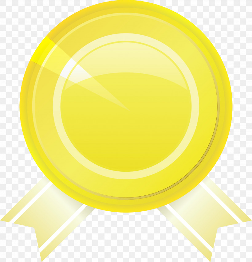Yellow Circle, PNG, 2881x3000px, Gold Badge, Blank Badge, Circle, Paint, Ribbon Badge Download Free