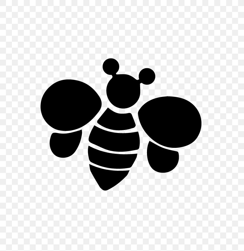 Bee Sticker Silhouette Clip Art, PNG, 595x842px, Bee, Adhesive, Animal, Black And White, Monochrome Download Free
