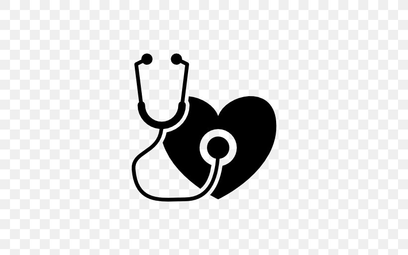 Stethoscope Heart Medicine Health Care, PNG, 512x512px, Stethoscope, Area, Black, Black And White, Cardiology Download Free