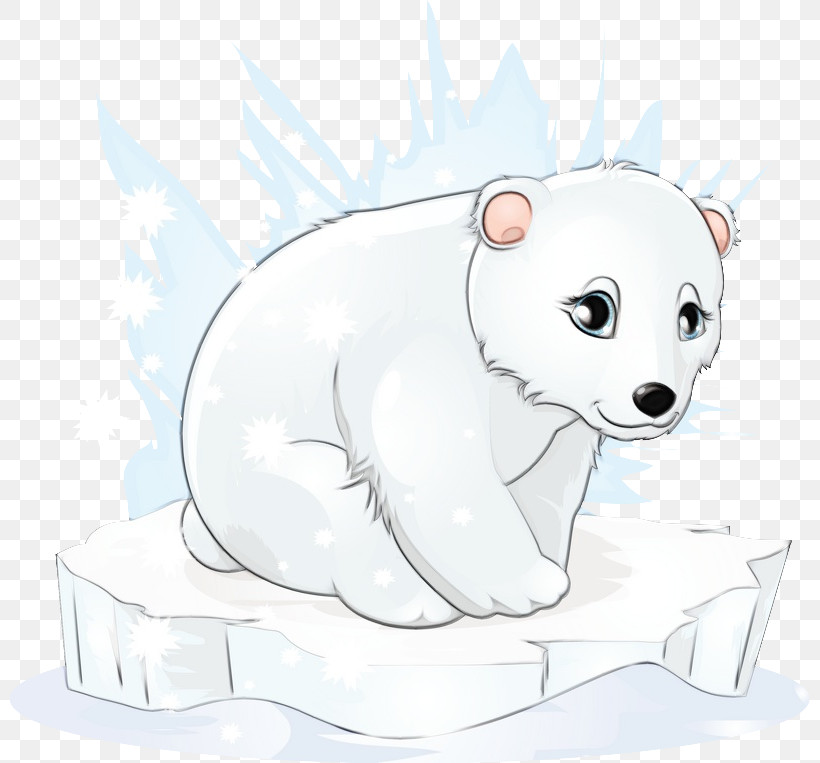 Polar Bear Bear Cartoon Snout Animal Figure, PNG, 800x763px, Watercolor, Animal Figure, Bear, Cartoon, Paint Download Free