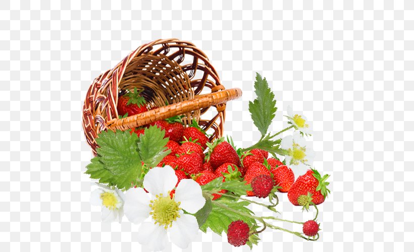 Strawberry Basket, PNG, 500x500px, Strawberry, Amorodo, Basket, Floral Design, Food Download Free