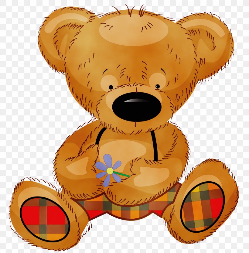 Teddy Bear, PNG, 2952x3000px, Watercolor, Animal Figure, Baby Toys, Bear, Paint Download Free