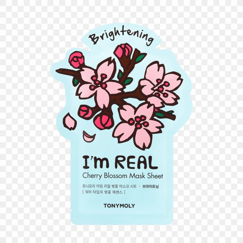 TONYMOLY I'm Real Mask Sheet Cherry Blossom Tonymoly Master Lab Sheet Mask Intensive Brightening, PNG, 1024x1024px, Mask, Blossom, Cherry, Cherry Blossom, Cosmetics Download Free