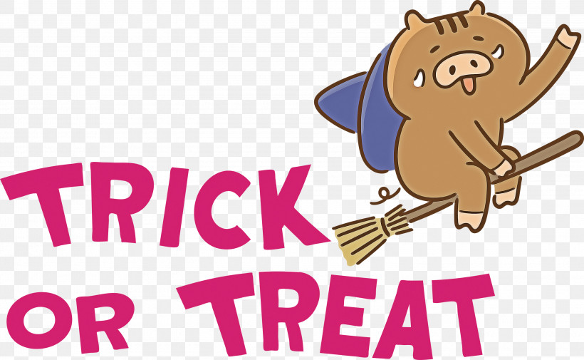 TRICK OR TREAT Halloween, PNG, 3000x1850px, Trick Or Treat, Behavior, Cartoon, Character, Halloween Download Free