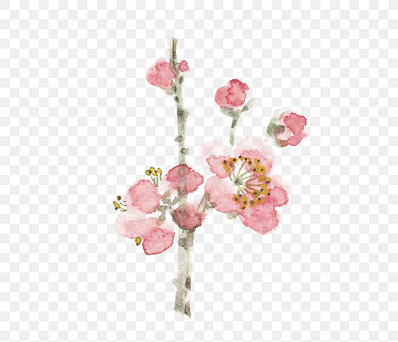 Chinese Painting Ink Wash Painting, PNG, 703x703px, Chinese Painting, Artificial Flower, Blossom, Branch, Cherry Blossom Download Free
