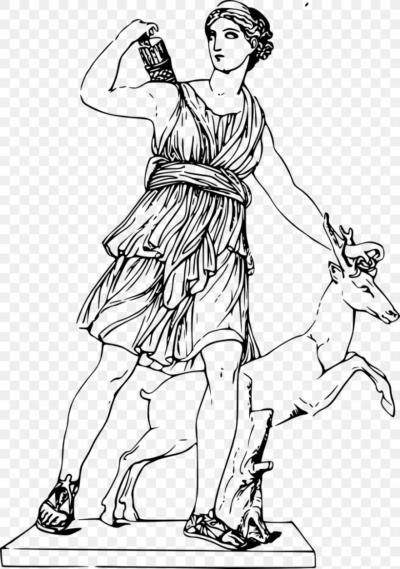 Artemis Greek Mythology Goddess Clip Art, PNG, 900x1280px, Watercolor, Cartoon, Flower, Frame, Heart Download Free