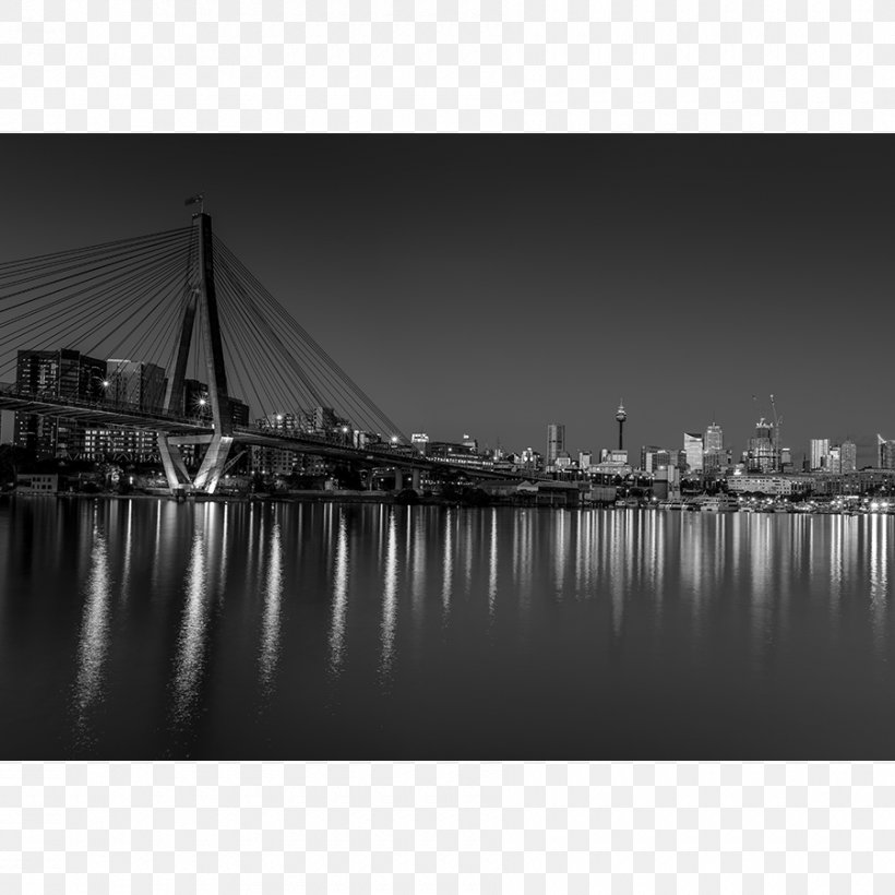 Black And White Blackwattle Bay Landscape Photography Printing, PNG, 900x900px, Black And White, Art, Bridge, Canvas Print, City Download Free
