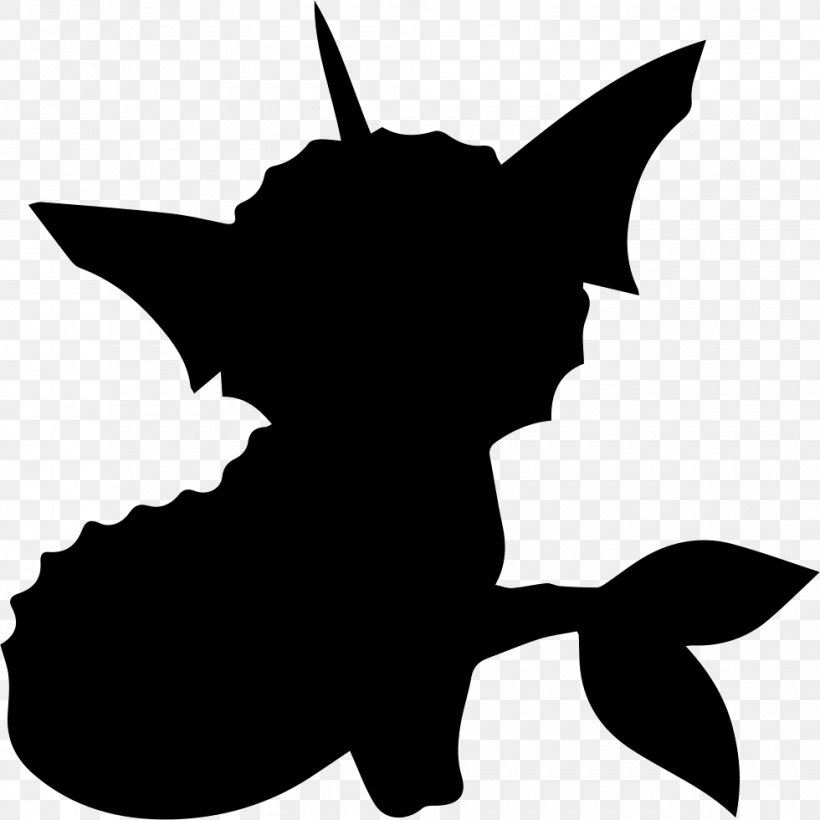 Vaporeon Eevee Jolteon Image Silhouette, PNG, 980x980px, Vaporeon, Artwork, Black, Black And White, Digital Art Download Free