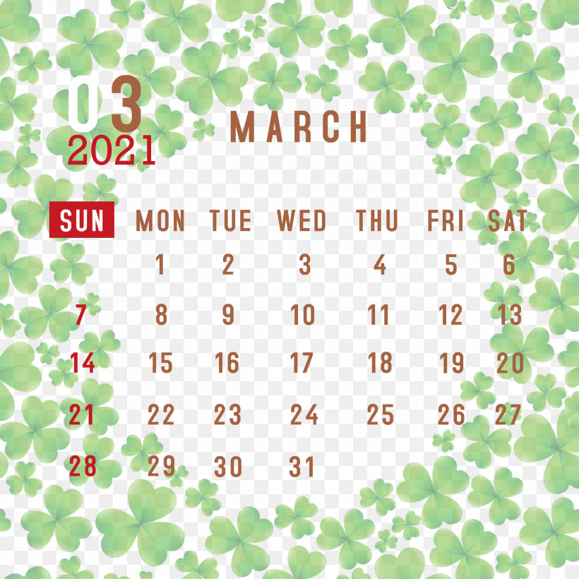 March 2021 Printable Calendar March 2021 Calendar 2021 Calendar, PNG, 3000x3000px, 2021 Calendar, March 2021 Printable Calendar, Calendar System, Flower, Leaf Download Free