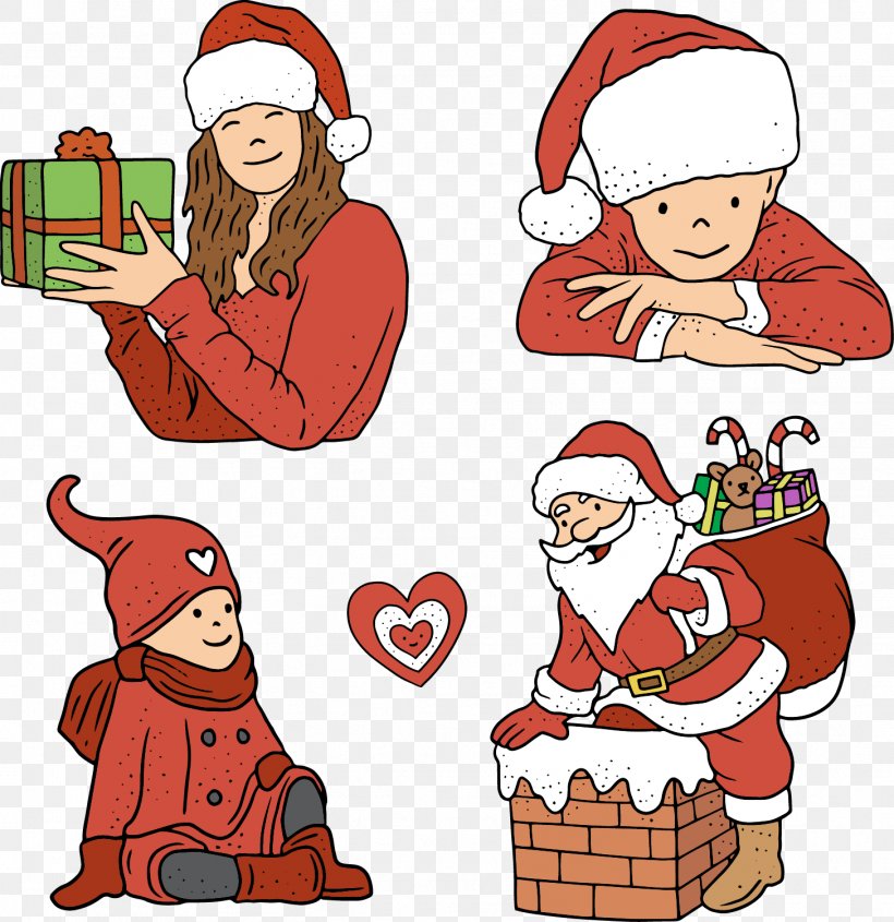 Santa Claus Euclidean Vector Illustration, PNG, 1456x1501px, Santa Claus, Area, Art, Artwork, Chimney Download Free