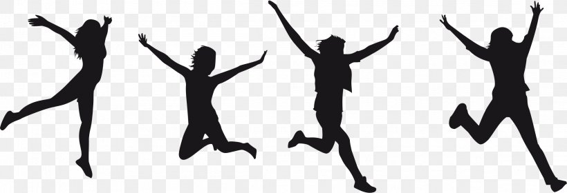 Silhouette Dance Jumping Clip Art, PNG, 2314x792px, Silhouette, Arm, Black And White, Branch, Dance Download Free