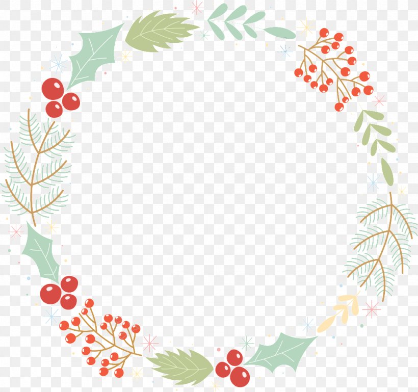 Christmas Day Wreath Christmas Tree Holiday, PNG, 1024x961px, Christmas Day, Area, Artwork, Border, Branch Download Free