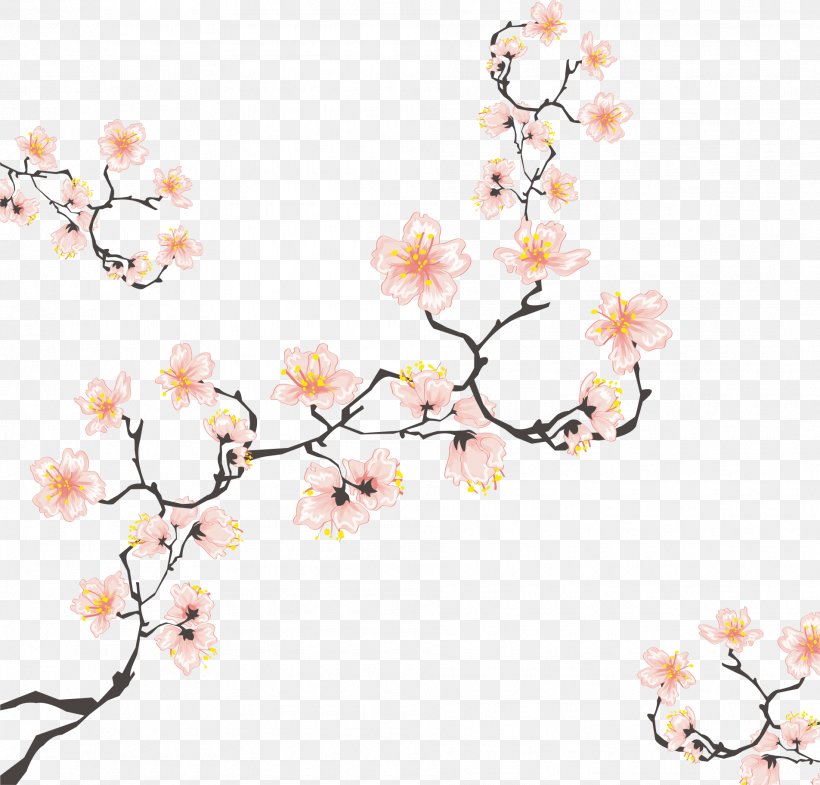 Cherry Blossom Drawing Illustration, PNG, 1905x1826px, Cherry Blossom, Art, Blossom, Branch, Cherry Download Free