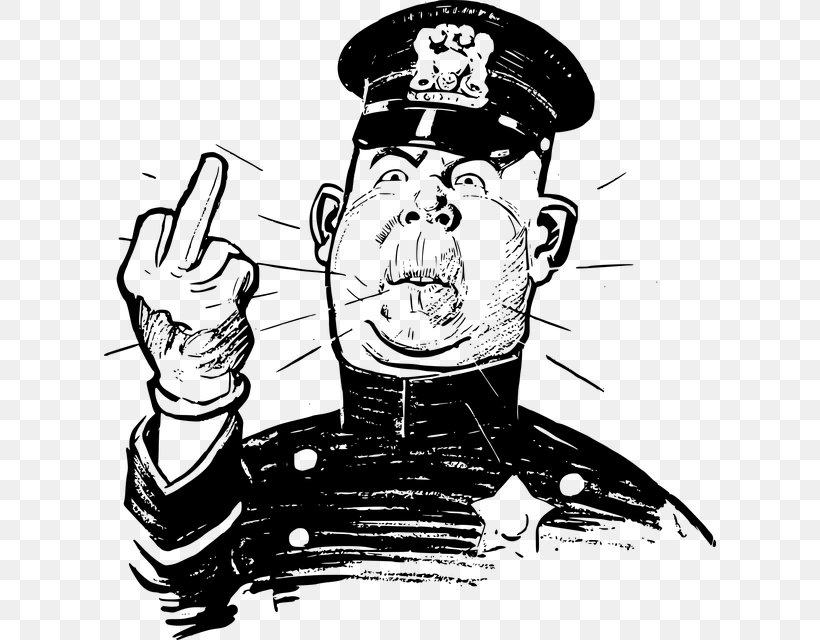 Middle Finger Police Officer Clip Art, PNG, 612x640px, Middle Finger, Anatomy, Art, Black And White, Cartoon Download Free