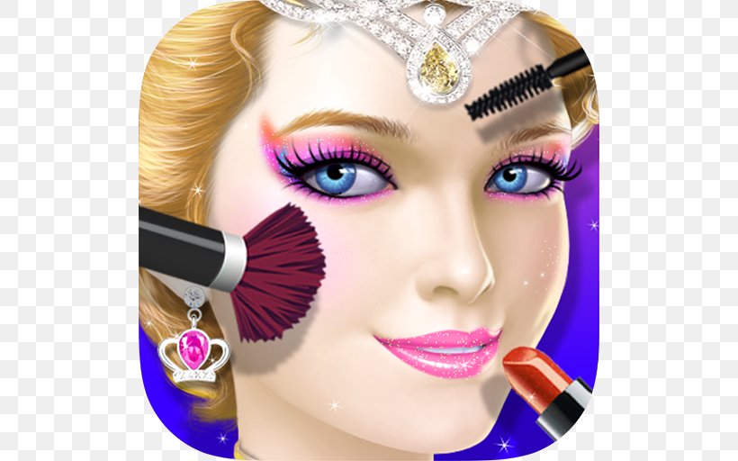 Beauty Princess Makeover Salon Princess Makeover, PNG, 512x512px, Princess Makeup Salon, Android, Beauty, Beauty Parlour, Cheek Download Free