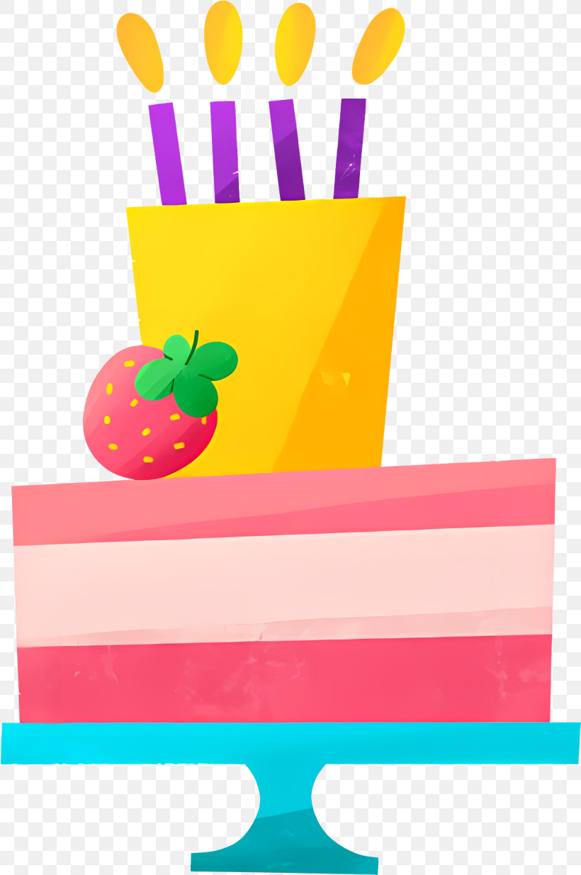 Happy Birthday - Birthday Cake With Candles PNG