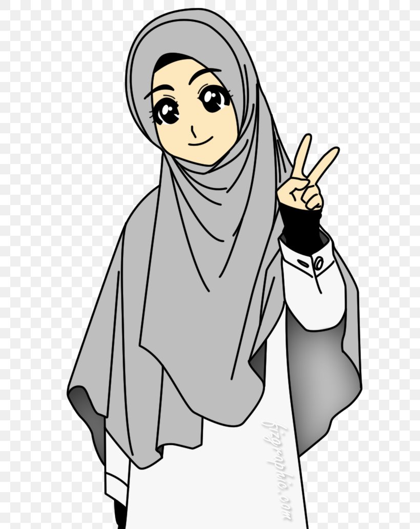 Hijab Muslim Islam Drawing Cartoon, PNG, 618x1032px, Watercolor, Cartoon, Flower, Frame, Heart Download Free