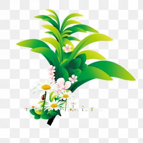 Green Leaf Floral Decoration - Computer File PNG