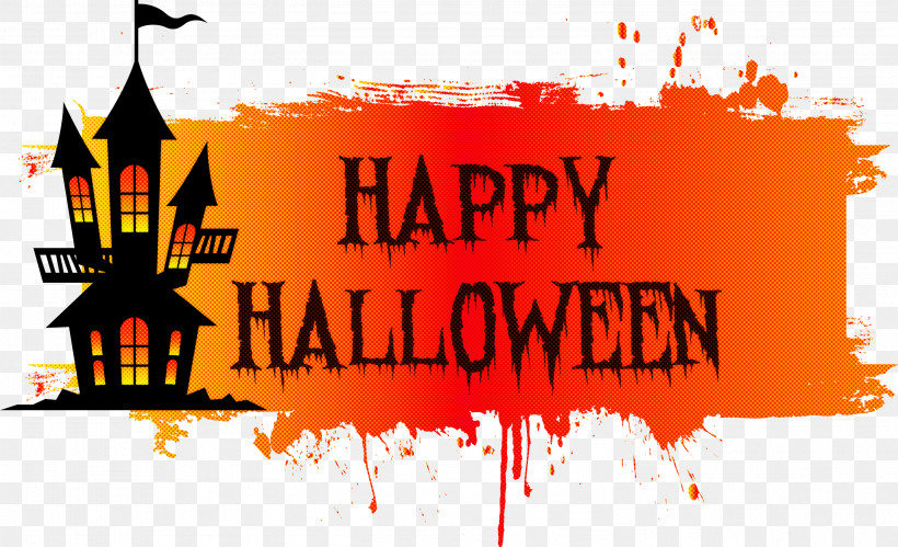Happy Halloween, PNG, 2998x1826px, Happy Halloween, Drawing, Logo, Palm Trees, Poster Download Free