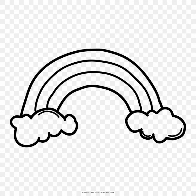 Rainbow Drawing Coloring Book Arc, PNG, 1000x1000px, Rainbow, Arc, Area, Black And White, Color Download Free