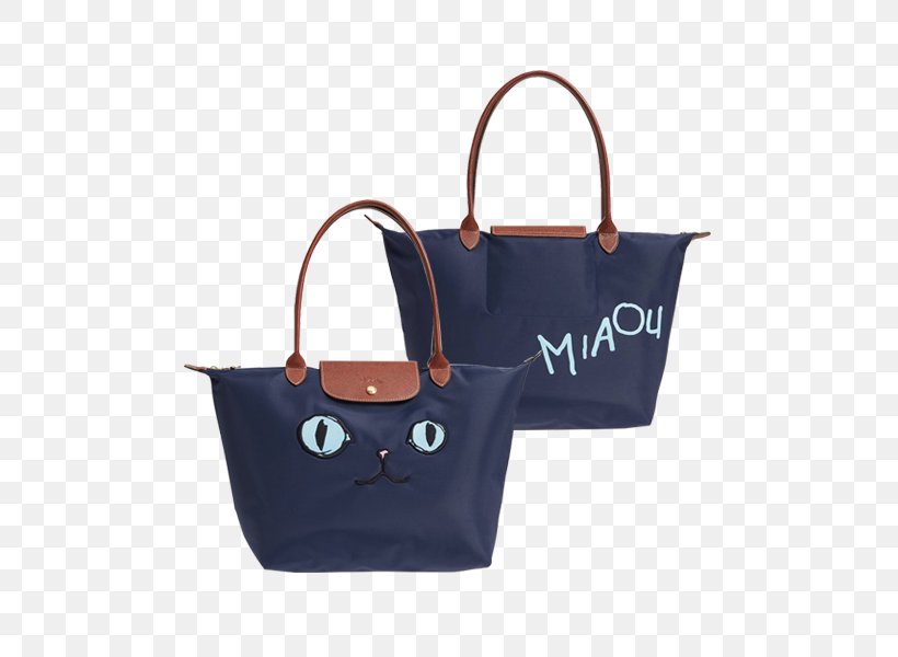 Tote Bag Pliage Longchamp Cat, PNG, 500x600px, Tote Bag, Bag, Brand, Cat, Electric Blue Download Free