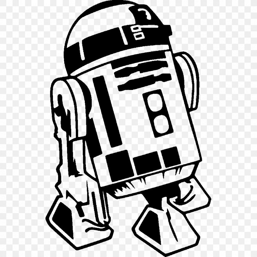 R2-D2 C-3PO Wall Decal Sticker, PNG, 1000x1000px, Decal, Area, Artwork, Black, Black And White Download Free