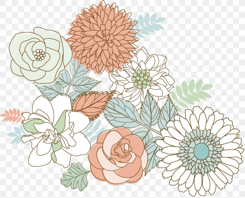 Hand-painted Flowers, PNG, 1486x1202px, Flower, Area, Cartoon, Chinoiserie, Cut Flowers Download Free