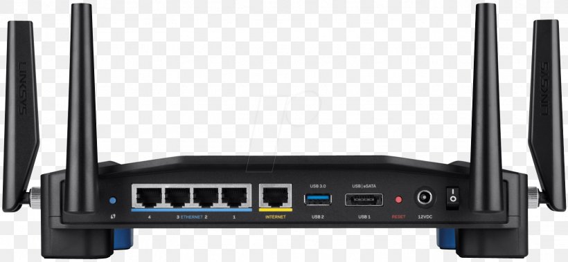 Linksys WRT1900AC Wireless Router Wi-Fi, PNG, 1628x754px, Linksys Wrt1900ac, Computer Network, Electronics, Ethernet, Gigabit Download Free
