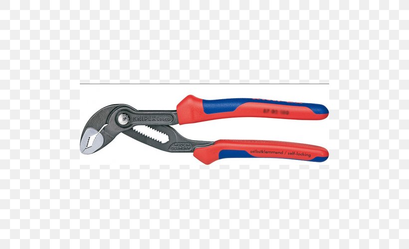 Tongue-and-groove Pliers Knipex Hand Tool, PNG, 500x500px, Pliers, Bolt Cutter, Channellock, Cutting Tool, Diagonal Pliers Download Free