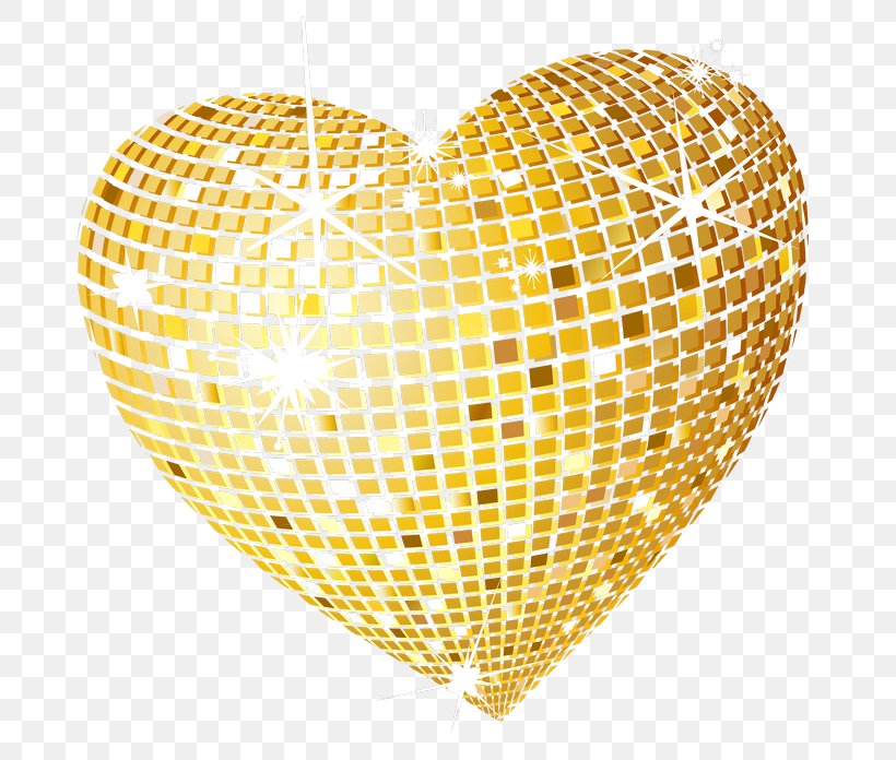 Disco Heart Clip Art, PNG, 712x696px, Disco, Animation, Basket, Disco Ball, Gold Download Free