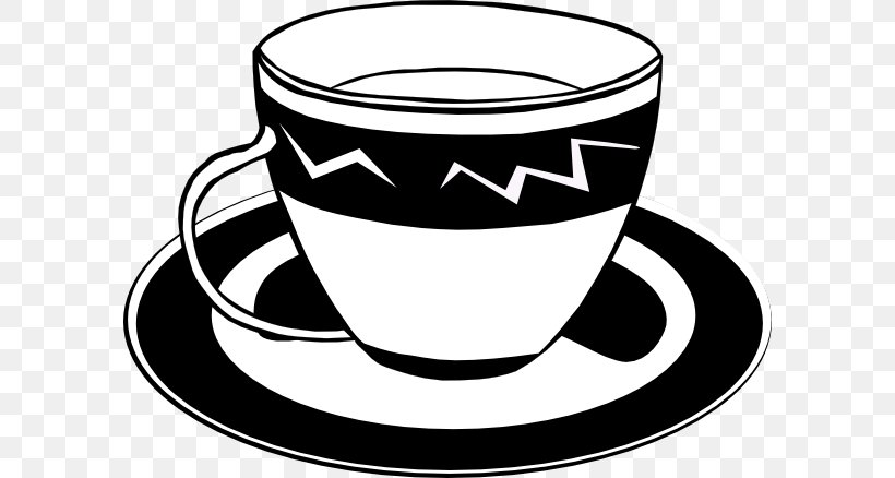 Teacup Coffee Cup Clip Art, PNG, 594x438px, Tea, Black And White, Coffee, Coffee Cup, Cup Download Free
