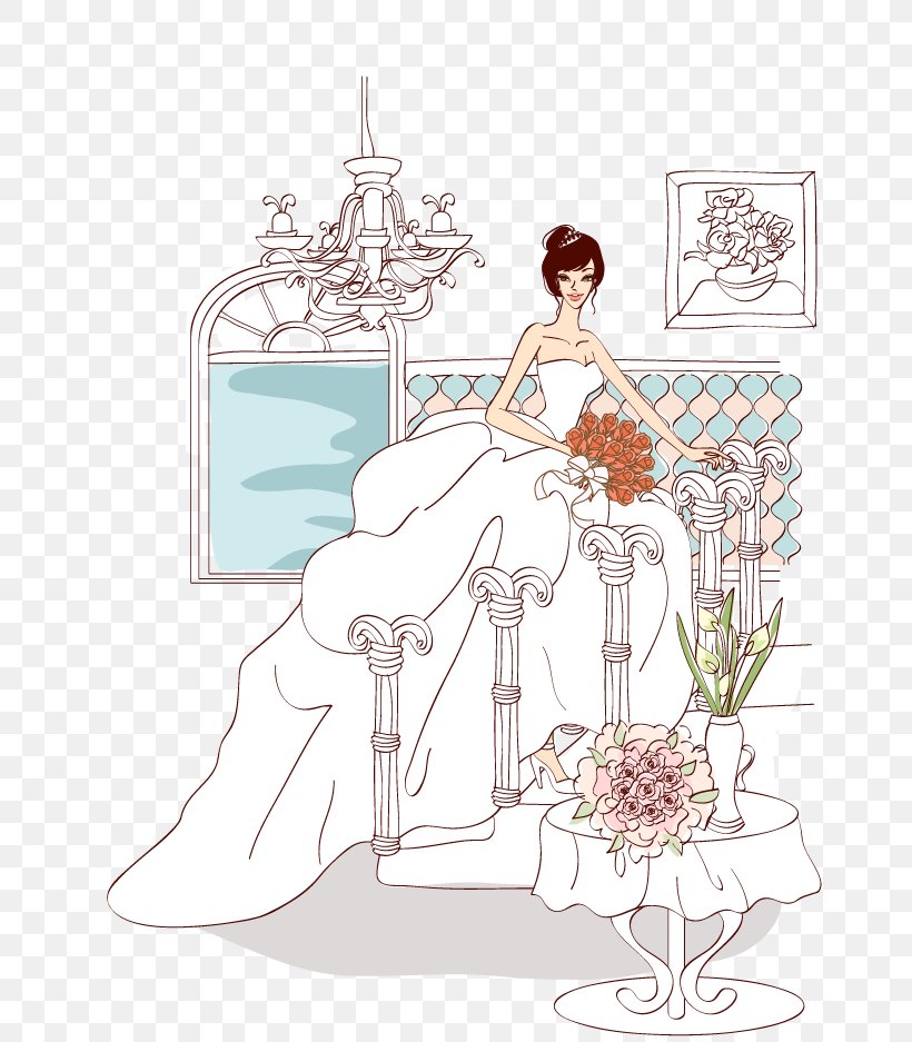 Woman Dress Cartoon Clip Art, PNG, 718x937px, Watercolor, Cartoon, Flower, Frame, Heart Download Free