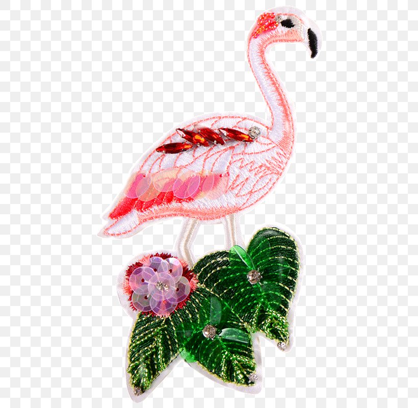 Embroidery Designs Embroidered Patch Iron-on Flamingos, PNG, 800x800px, Embroidery Designs, Applique, Bead, Beak, Bird Download Free