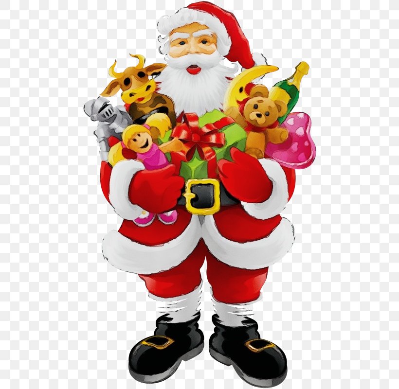 Santa Claus, PNG, 490x800px, Watercolor, Christmas, Christmas Decoration, Fictional Character, Mascot Download Free