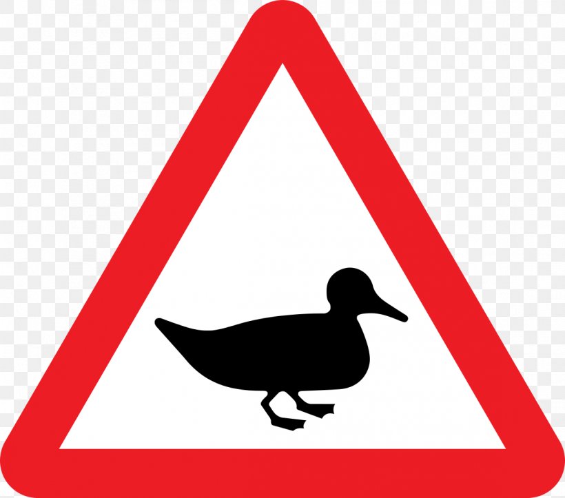 Traffic Sign Road Signs In The United Kingdom Warning Sign Duck, PNG, 1161x1024px, Traffic Sign, Area, Artwork, Beak, Bird Download Free