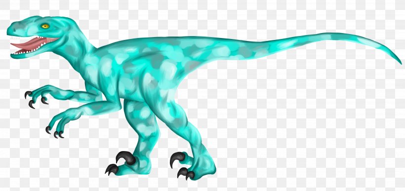 Velociraptor Utahraptor Allosaurus Dinosaur Tyrannosaurus, PNG, 3552x1680px, Velociraptor, Allosaurus, Animal, Animal Figure, Blue Download Free