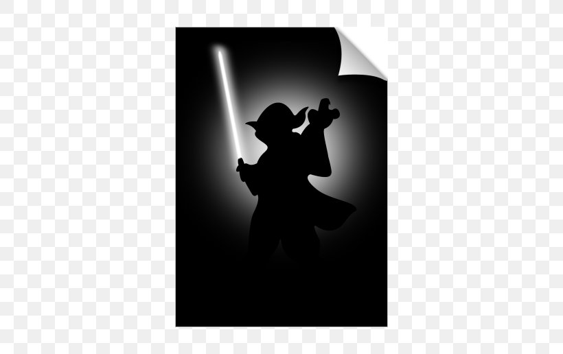 Yoda Silhouette Palpatine Black And White, PNG, 674x516px, Yoda, Anakin Skywalker, Art, Black And White, Drawing Download Free
