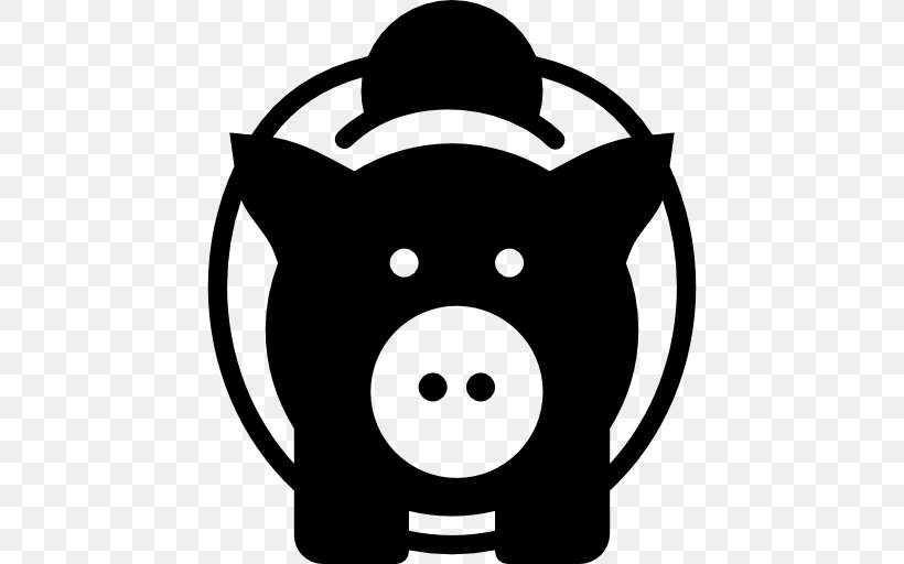 Piggy Bank Business Domestic Pig, PNG, 512x512px, Piggy Bank, Asset, Bank, Black, Black And White Download Free